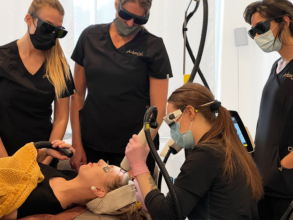 laser resurfacing group advanced esthetics students