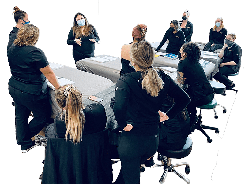 Monique & esthetics students